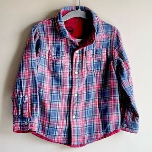 OshKOsh B’Gosh Reversible Plaid Thick Button Down